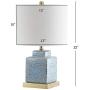 JONATHAN Y JYL3044A Catherine 22'' Ceramic/Metal Ginger Jar LED Lamp Contemporary,Transitional for Bedroom, Living Room, Office, College Dorm, Coffee Table, Bookcase, Blue/White