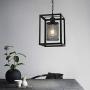 SYDTOP Black Industrial Metal Mesh Pendant Light with Chain Rustic Hanging Light Fixture Vintage Mini Cage Pendant Lighting for Kitchen Island Sink Dining Room Counter Bar Farmhouse