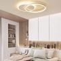 Rings Acrylic Modern Ceiling Light Dimmable LED Ceiling Chandelier with Remote Control Living Room Lamp Dining Table Creative Design Ceiling Lighting for Bedroom Kitchen Island Light (White, 2-Ring)