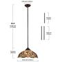 Lucidce Tiffany Dragonfly Style Multicolor Stained Glass Lamp 2 Lights 16 Inches Pendant Lighting Chandelier Hanging Lighting Fixture