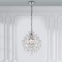 A1A9 Modern Crystal Chandelier Lighting Fixture, 3 Light Crystal Raindrop Lampshades Ceiling Light, Chrome Hanging Pendant Lights for Dining Room Bedroom Living Room Entryway Size: D15 x H18