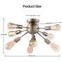 Vintage Semi Flush Mount Ceiling Light with 8 UL Sockets, Elibbren E26 Base Modern Antique Bronze Sputnik Industrial Ceiling Lamp Fixture for Kitchen Dining Room Bedroom Study Living Room