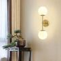 Modern Glass Ball Wall Light, Mid Century Wall Lamp Magic Bean Globe Wall Sconces for Restaurant Living Room Bedside Stairs Bathroom Mirror