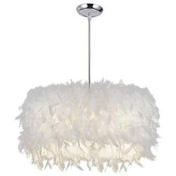 Feather Chandelier Ceiling Pendant Light Shade Simple Nordic-Style Modern Lampshade Floor Lamp Droplight for Living Room Bedroom Dining Room (A)