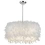 Feather Chandelier Ceiling Pendant Light Shade Simple Nordic-Style Modern Lampshade Floor Lamp Droplight for Living Room Bedroom Dining Room (A)