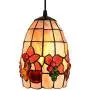 LITFAD Tiffany LED Pendant Lighting Fruit Pattern Shell Bell Shade One Light Mini Pendant Lamp Ceiling Hanging Light for Dining Room Restaurant Coffee Shop Bar