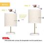 HAITRAL Bedside Table Lamp - Small Nightstand Lamp with Marble Base, Lamp for Bedroom, Office, Girls Room - Gold