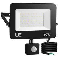 LE 50W 5000lm LED Security Lights Motion Sensor Light Outdoor, Super Bright Flood Light with Photocell, Daylight White 5000K, ETL Listed Waterproof Wall Mount Floodlight for Backyard, Driveway, Garage