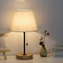 HAITRAL Wooden Table Lamp - Vintage Bedside Lamps Set of 2 with Wooden Base, Small Nightstand Lamps for Bedroom, Living Room, Office HAITRAL Wooden Table Lamp - Vintage Bedside Lamps Set of 2 with Wooden Base, Small Nightstand Lamps for Bedroom, Living Room, Office