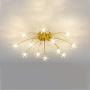 Modern Sputnik Firework Chandelier 12 Light Mid Century G4 Molecule Ceiling Light Fixtures for Store Home Dining Room Ceiling Lamp-Golden 12 Light