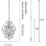 Riomasee Plug in Chandelier Mini Chrome Chandelier 1 Light Elegant Chandelier Crystal Iron Ceiling Light Fixture for Bedroom,Bathroom,Dining,Living Room