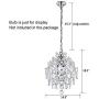 A1A9 Modern Crystal Chandelier Lighting Fixture, 3 Light Crystal Raindrop Lampshades Ceiling Light, Chrome Hanging Pendant Lights for Dining Room Bedroom Living Room Entryway Size: D15 x H18