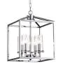 Maxax 4-Lights Lantern Chandelier Square Dining Room Light Fixture Hanging with Adjustable Hanging Height for Dining Living Room Foyer Office, Chrome Finish Maxax 4-Lights Lantern Chandelier Square Dining Room Light Fixture Hanging with Adjustable Hanging Height for Dining Living Room Foyer Office, Chrome Finish