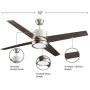 NOMA Ceiling Fan with Light | Reversible Maple or Distressed Walnut Blades | Dimmable with Remote | Brushed-Nickel Finish, 52-Inch