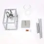 VINLUZ Pendant Lighting 1-Light Chrome Finished Square Modern Dining Room Lighting Fixture Hanging Ceiling with Clear Glass Shade Contemporary Mini Chandeliers Ceiling Lamp for Kitchen Island Hallway