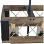 LALUZ Farmhouse Chandelier, 5-Light Kitchen Island Lighting with Clear Glass, Wood and Black Finish, 32 Inches LALUZ Farmhouse Chandelier, 5-Light Kitchen Island Lighting with Clear Glass, Wood and Black Finish, 32 Inches