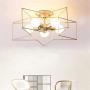 KWOKING Lighting 5 Lights Creative Flush Mount Ceiling Light Minimalist Industrial Star Ceiling Light Fixture Modern Decoration for Children Room, Hallway,Living Room Gold