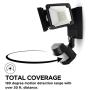 Home Zone Security Solar Motion Sensor Light - Outdoor Weatherproof Triple Head LED Security Flood Light, Black