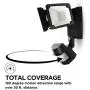 Home Zone Security Solar Motion Sensor Light - Outdoor Weatherproof Triple Head LED Security Flood Light, Black