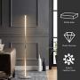 Tangkula Helix LED Floor Lamp for Living Rooms, 48 Inch Modern Tall Bright Contemporary Standing Pole Light with Built-in Foot Switch, for Bedrooms & Offices (Silver)