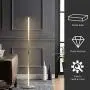 Tangkula Helix LED Floor Lamp for Living Rooms, 48 Inch Modern Tall Bright Contemporary Standing Pole Light with Built-in Foot Switch, for Bedrooms & Offices (Silver)