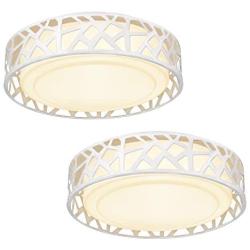 Light Fixtures Ceiling 2 Pack, VICNIE 12 inch 15W 1100 Lumens Flush Mount Lights, Dimmable 3000K Warm White, ETL Listed for Kitchen, Hallway, Bedroom, Stairways (Metal Body and Acrylic Shade)