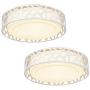 Light Fixtures Ceiling 2 Pack, VICNIE 12 inch 15W 1100 Lumens Flush Mount Lights, Dimmable 3000K Warm White, ETL Listed for Kitchen, Hallway, Bedroom, Stairways (Metal Body and Acrylic Shade)