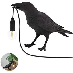 Crow Table lamp，Artificial Bird Shaped Table Lamp，Bird Wall Lamp Light LED Table Lamps，Desk Lamp Night Light for Adults Kids for Bedrooms, Living Rooms, Office Decoration (Black-B)