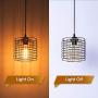 Kitchen Light Fixtures, UL Listed Pendant Lighting Gold Black Hanging Light Fixtures, Modern Metal E26 Cage Ceiling Lights Industrial Lighting for Kitchen Island Dining Room Bedroom Hallway Bar