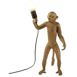 CHABEI Modern Table Light, Monkey Desk Lamp, Resin Standing Monkey Lighting for Living Room, Bedroom, Office, College Dorm (Gold)