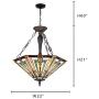 Artzone 3-Light Stained Glass Dinning Room Lighting Fixtures Hanging, 22 Inch Wide Large Tiffany Hanging Light, Pendant Light Fixture, Mission Style Ceiling Light