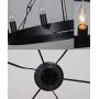 LITFAD Industrial Antique Style Round Chandelier Light 18 Lights Metal Pendant Lighting Retro Ceiling Hanging Light in Black for Restaurant Dining Room Living Room