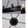 LITFAD Industrial Antique Style Round Chandelier Light 18 Lights Metal Pendant Lighting Retro Ceiling Hanging Light in Black for Restaurant Dining Room Living Room
