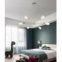 BAODEN 6 Lights Fixture Modern Sputnik Chandelier Brushed Nickel Mid Century Pendant Light Semi Flush Mount Hanging Lamps for Dining Bedroom Kitchen Lighting