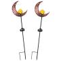 YUNLIGHTS Solar Garden Lights Outdoor, 2 Pack Moon Crackle Glass Globe Solar Stake Lights, IP64 Waterproof LED Solar Powered Garden Lights for Garden Patio Lawn Backyard Pathway Decoration(Warm White)