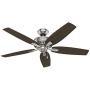 Hunter Newsome Indoor Ceiling Fan with LED Light and Pull Chain Control
