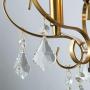 KSANA Crystal Chandelier, Modern Gold Chandelier with Crystal Pendants for Dining Rooms, Bedroom, Hallway, W13” x H18”