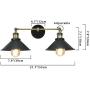 Longwind Industrial Farmhouse Black 2 Light Wall Sconces,Simplicity Vintage Bathroom Metal Wall Light Fixture