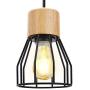 JACKYLED UL Industrial Pendant Light Wood Pattern Ceiling Light Fixtures Black Cage Pendant Lighting for Kitchen Island 1-Light Hanging Light Fixtures for Living Room Dining Room JACKYLED UL Industrial Pendant Light Wood Pattern Ceiling Light Fixtures Black Cage Pendant Lighting for Kitchen Island 1-Light Hanging Light Fixtures for Living Room Dining Room