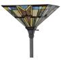 Tiffany Style 69'' H Stained Glass Mission Torchiere Floor Lamp 1-Light with 14.2'' Wide Shade for Living Room, Bedroom