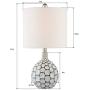 Maxax Modern Table Lamp Set of 2 Ball Ceramic Desk Lamp with White Fabric Shade for Living Room Family Bedroom Bedside