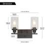 MELUCEE 2-Light Industrial Bathroom Lighting Oil Rubbed Bronze with Clear Glass Shade, Porch Light Fixtures Wall Mount Sconces for Bedroom Living Room Kitchen