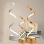 Spiral Design LED Table Lamp Warm White 3000k Minimalist Desk Lamp Aluminum Alloy Acrylic Bedside Nightstand Lamps for Bedroom Office Living Room (Gold, Warm Light)