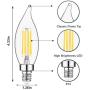 E12 LED Candelabra Bulb 60W Equivalent Dimmable LED Chandelier Light Bulbs 4.5W 2700K Soft White 500LM B10 Flame Tip Vintage LED Filament Candle Bulb with Decorative Candelabra Base, 6 Packs