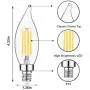 E12 LED Candelabra Bulb 60W Equivalent Dimmable LED Chandelier Light Bulbs 4.5W 2700K Soft White 500LM B10 Flame Tip Vintage LED Filament Candle Bulb with Decorative Candelabra Base, 6 Packs