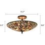 Tiffany Ceiling Lamp, Artzone Handcrafted Ceiling Flush Mount Light, Tiffany Lamp Ceiling for Foyer, Living Room, Dining Room, Bedroom, Bathroom - 16'' Natural Stone Lampshade