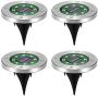 AOZBZ Solar Ground Light LED Garden Light Outdoor Waterproof Disk Light Solar Landscape Pathway Light (Warm White)