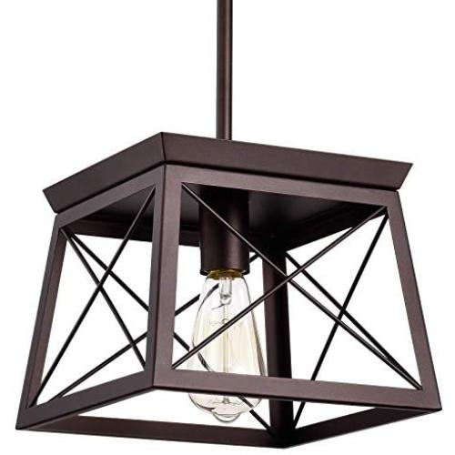 ACLand Pendant Light Fixture 1-Light Ceiling Hanging Lamps for Farmhouse Indoor Kitchen Island Dining Living Room Bar, Oil Rubbed Bronze