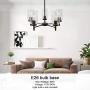 VINLUZ Contemporary 5-Light Large Chandeliers Oil Rubbed Bronze Modern Lighting Fixtures Hanging Clear Glass Shades Pendant Lighting for Dining Room Living Room Kitchen