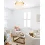 Autelo 12'' Flush Mount Ceiling Light Fixture, 2-Light Close to Ceiling Light with Frosted Glass Shade in Antique Brass Finish, for Living Room Hallway Bedroom C3578 BRZ
